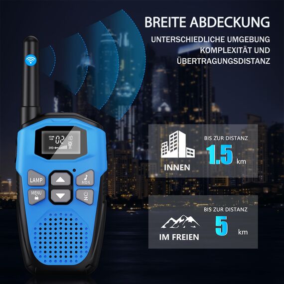 NXGKET Walkie Talkie 4er Set, Walkie Talkie Aufladbar für Erwachsene Kinder Funkgeräte,Große Reichweite 5km Walki Talki mit Li-ion Akku,Walkie Talkies VOX Taschenlampe für Freien, Camping, Wandern