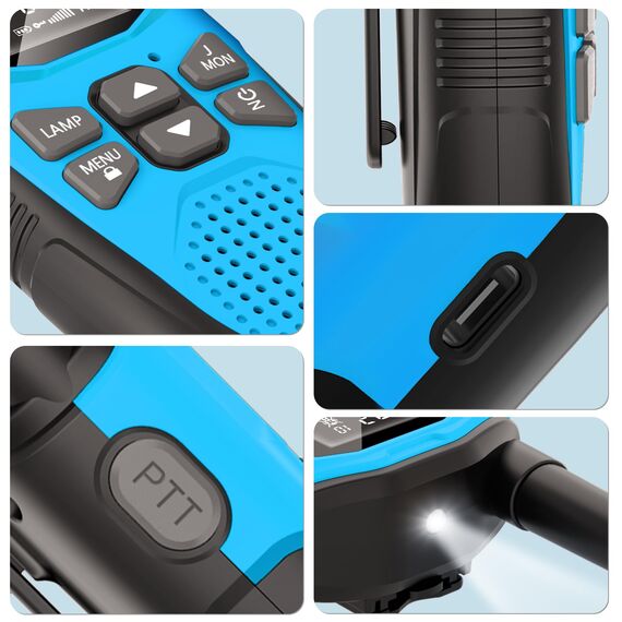 Walkie Talkie 3er Set,NXGKET Walkie Talkie Aufladbar für Erwachsene Kinder Funkgeräte,Große Reichweite 5km Walki Talki mit Li-ion Akku,Walkie Talkies VOX Taschenlampe für Freien, Camping, Wandern