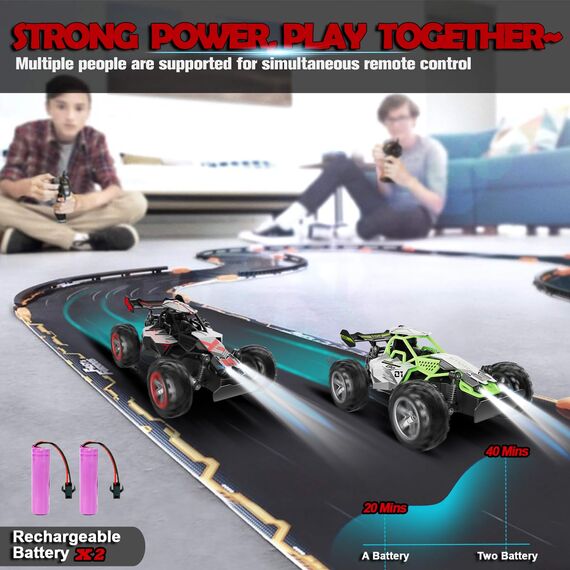SZJJX Ferngesteuertes Auto ab 3 4 5 6 7 8+ Jahre Kinder,2.4Ghz RC Auto Spielzeug mit LED-Leuchten,Alloy Gehäuse,15+KM/H Rennauto Ferngesteuert,2WD RC Car Crawler Geschenk Mädchen Junge Schwarz Rot