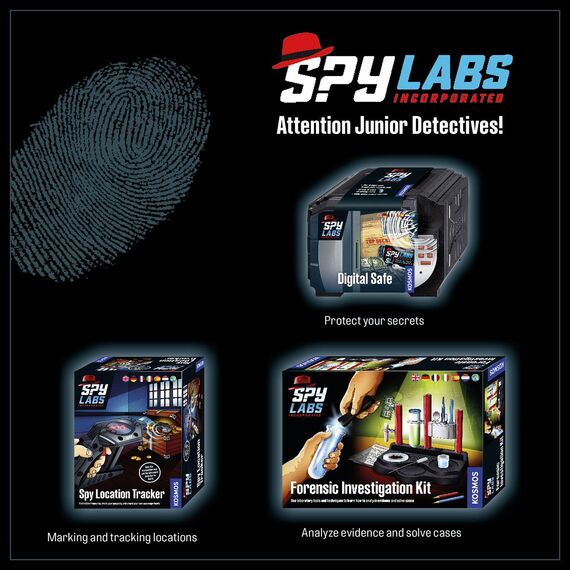 Kosmos 617271 Spy Labs Incorporated Digital Safe, Protect Your Secrets with a Code and Voice Alarm, Detective Toys for Children, Multilingual Instructions in DE, EN, F, IT, ES, NL, Mittel