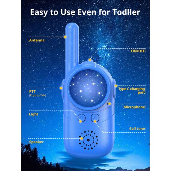 Inspireyes Walkie-Talkies für Kinder, Ostergeschenke Kinder, Spielzeug für Kleinkinder, 2er-Pack Geburtstagsgeschenke für Jungen von 3 bis 8 Jahren, Indoor- und Outdoor-Spiele