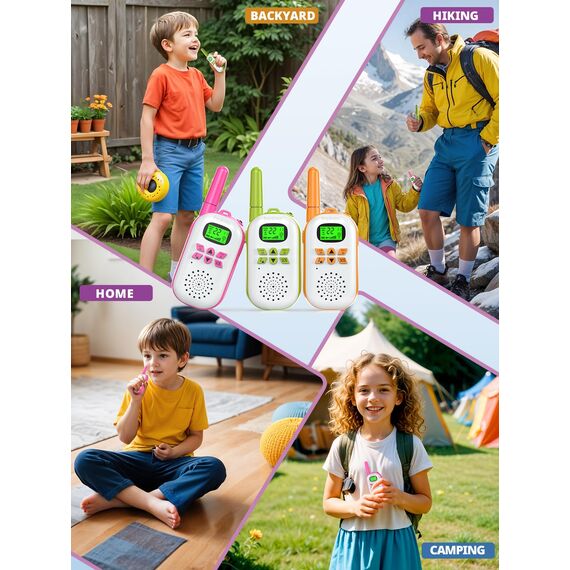 Inspireyes Walkie Talkie Kinder Aufladbar, Ostergeschenke Kinder, 48 Stunden Arbeitszeit, 8 Kanäle 2-Wege-Radio, Geschenke für Jungen Mädchen, Outdoor Wandern Camping, 3-12 Jahre altes Spielzeug