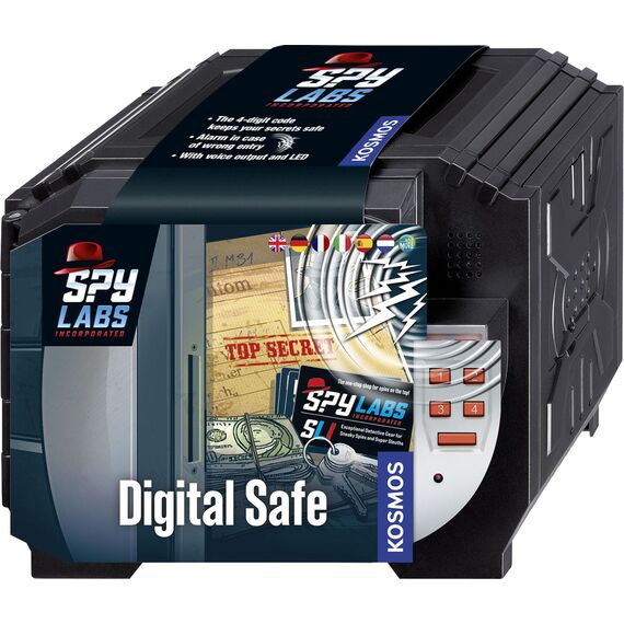 Kosmos 617271 Spy Labs Incorporated Digital Safe, Protect Your Secrets with a Code and Voice Alarm, Detective Toys for Children, Multilingual Instructions in DE, EN, F, IT, ES, NL, Mittel
