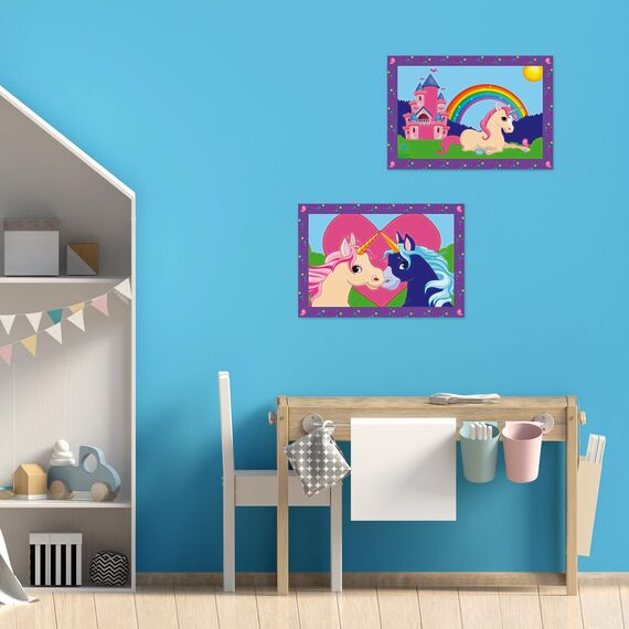 Ravensburger CreArt 27774 - Bunte Einhornwelt - Malen nach Zahlen Einhörner für Kinder ab 5 Jahre, Malset mit Rahmen, Pinsel und Acrylfarben, Geschenk für Mädchen und Jungen