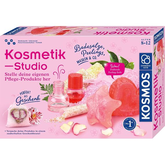 KOSMOS 671563 Kosmetik-Studio, Stelle Deine eigenen Pflege-Produkte für Dich oder als Geschenke her, Experimentierkasten für Kinder ab 8-12 Jahre zu Beauty Schönheit Spa und Wellness