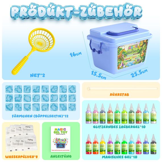 Hot Bee 20 Farben Magic Water Elf, 3D Aqua Gelz Set, Thema Bauernhof Gel Creature Kinder Spielzeug, Aqua Gelz Nachfüllset, Squishy Selber Machen Set, Spielzeug Geschenke für Mädchen 5 6 7 8 Jahre