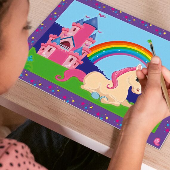 Ravensburger CreArt 27774 - Bunte Einhornwelt - Malen nach Zahlen Einhörner für Kinder ab 5 Jahre, Malset mit Rahmen, Pinsel und Acrylfarben, Geschenk für Mädchen und Jungen