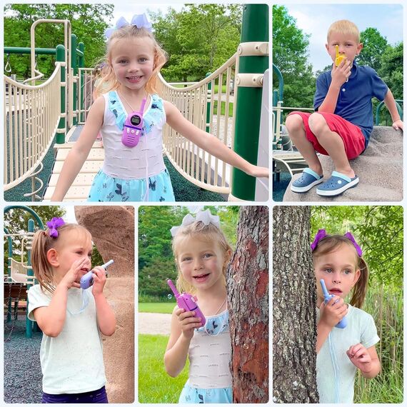 Inspireyes Walkie Talkie Kinder Aufladbar, Ostergeschenke Kinder, 48 Stunden Arbeitszeit, 8 Kanäle 2-Wege-Radio, Geschenke für Jungen Mädchen, Outdoor Wandern Camping, 3-12 Jahre altes Spielzeug