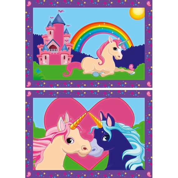 Ravensburger CreArt 27774 - Bunte Einhornwelt - Malen nach Zahlen Einhörner für Kinder ab 5 Jahre, Malset mit Rahmen, Pinsel und Acrylfarben, Geschenk für Mädchen und Jungen