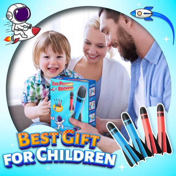 HappyGoLucky Outdoor Spiele für Kinder, Raketen Spielzeug für Kinder Gartenspielzeug Geschenk Junge 4 5 6 7 8-12 Jahre Spielzeug ab 4 5 6-12 Jahre Junge Spiele ab 3-6 Jahren Kinderspielzeug
