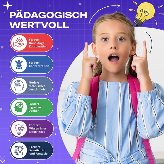 noDNA Elektronik Baukasten Kinder Elektro Experimentierkasten ab 8 Jahre - 300 Experimente für Kinder ab 8, Elektrobaukasten Elektronik Bausatz + Lernquiz & bebildeter Anleitung Ostergeschenke Kind