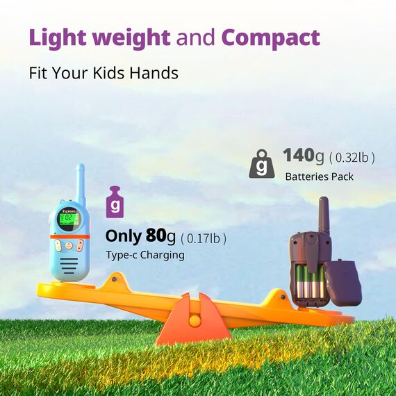 Inspireyes Walkie Talkie Kinder Aufladbar, Ostergeschenke Kinder, 48 Stunden Arbeitszeit, 8 Kanäle 2-Wege-Radio, Geschenke für Jungen Mädchen, Outdoor Wandern Camping, 3-12 Jahre altes Spielzeug