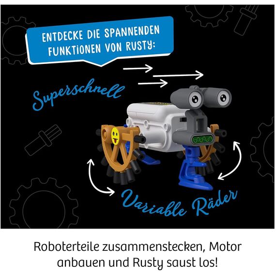 Kosmos 602574 ReBotz - Rusty der Crawling-Bot, Mini-Roboter zum Bauen, Spielen und Sammeln für eine Robo-Gang, Roboter-Spielzeug, Experimentier-Set für Kinder ab 8-12 Jahre