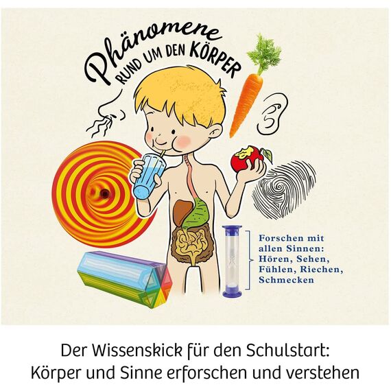 KOSMOS 602307 Mein erster Experimentierkasten – Körper & Sinne, Spielerische Experimente für alle Sinne, Fördert Sinneserfahrung & Experimentierdrang, Experimentierkasten für Kinder ab 5-8 Jahren