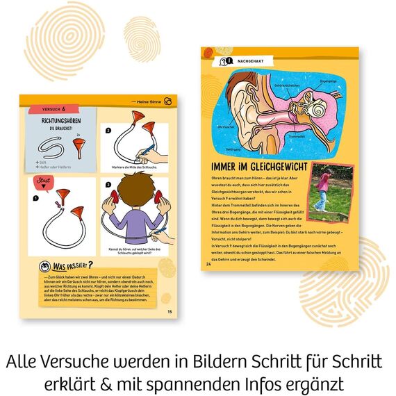 KOSMOS 602307 Mein erster Experimentierkasten – Körper & Sinne, Spielerische Experimente für alle Sinne, Fördert Sinneserfahrung & Experimentierdrang, Experimentierkasten für Kinder ab 5-8 Jahren