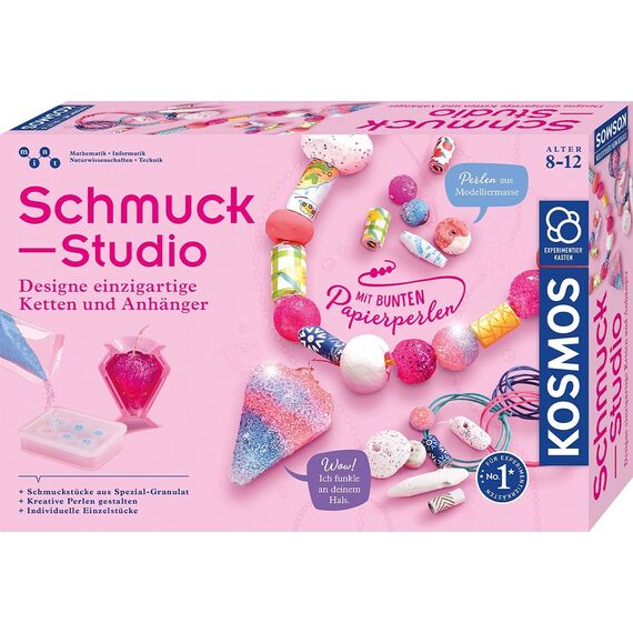 Kosmos 671501 Schmuck-Studio, Designe einzigartige Ketten und Anhänger, Komplett-Set zum Schmuck selber Machen, Kreatives Bastel-Set für Kinder ab 8 Jahre