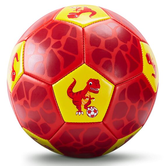 hahaland Fußball Spielzeug Mit Ballpumpe und Netz, Fussball Kinder Ball für das Training Drinnen Draußen, Größe 3 Dinosaurier Geschenke für 3 4 5 6 7 8 Jahre alt Kinder Junge Mädchen