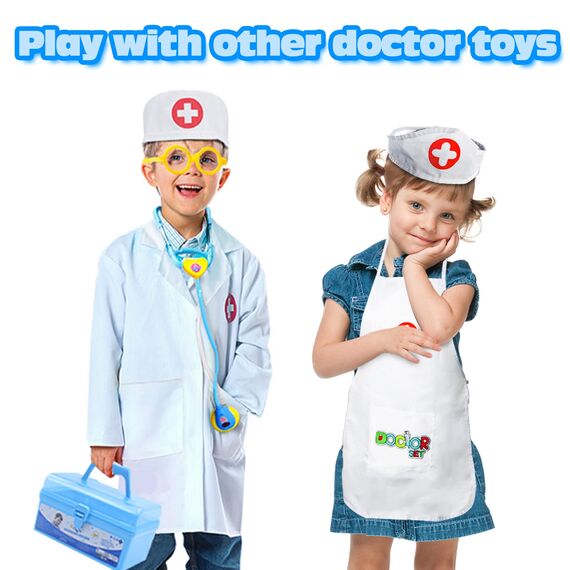 Akokie Arztkittel Kinder Arzt Kostüm Arztkoffer Kinder Spielzeug ab 3 Jahre Krankenschwester Kostüm Role Play Verkleidung Jungen Mädchen Geschenke 3 Jahre Doktorspiele Kinderspielzeug ab 3 4 5 Jahre
