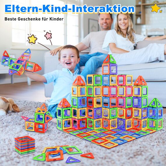 Lovchil Magnetische Bausteine, Magnetspielzeug Magneten Kinder 3 Jahren, Magnetbausteine Magnet Montessori Spielzeug für Geschenk ab 3 4 5 6 7 8 Jahre Junge Mädchen - Blöcke Kinderspielzeug 40 Teile