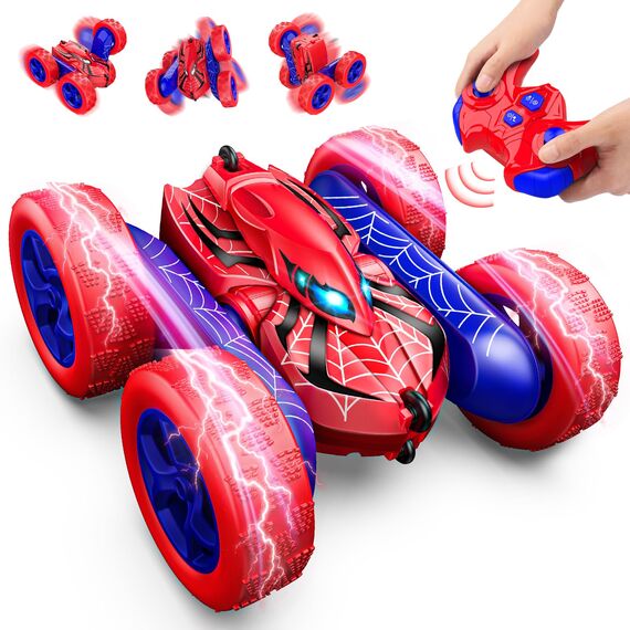 Dreamlandia Ferngesteuertes Auto 3 4 5 6 7 8 9 10 Jahre, 2.4 GHz RC Auto Spielzeug mit LED Licht & 360° Flip, Monstertruck für Junge Outdoor Spielzeug für Garten, Geburtstags Geschenk Ostern Kinder