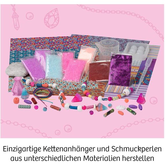 Kosmos 671501 Schmuck-Studio, Designe einzigartige Ketten und Anhänger, Komplett-Set zum Schmuck selber Machen, Kreatives Bastel-Set für Kinder ab 8 Jahre