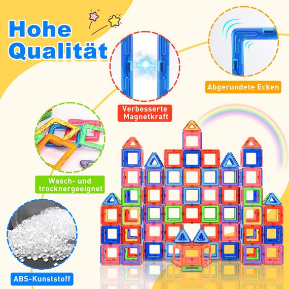 Lovchil Magnetische Bausteine, Magnetspielzeug Magneten Kinder 3 Jahren, Magnetbausteine Magnet Montessori Spielzeug für Geschenk ab 3 4 5 6 7 8 Jahre Junge Mädchen - Blöcke Kinderspielzeug 40 Teile