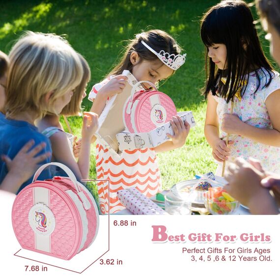Kinderschminke Set Mädchen Spielzeug Geschenke - 66PCS Waschbar Schminkkoffer Kinder, Schminke Kinder Make Up Set Spiele, Toys for Girls Prinzessin Weihnachts Geburtstags Geschenke für Mädchen 4+Jahre