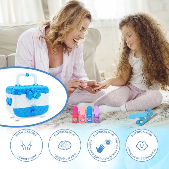 Kinderschminke Set Mädchen Spielzeug Geschenke - Frozen Waschbar Schminkkoffer Kinder, Schminke Kinder Make Up Set Spiele, Toys for Firls Weihnachts Geburtstags Geschenke für Mädchen 4-12 Jahre