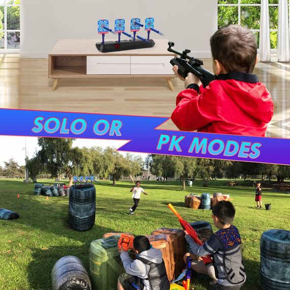 Lehoo Castle Zielscheibe für Nerf Pistole, Zielscheibe Elektrisch mit Nerf Weste, 60 Darts, Spielzeug ab 3 4 5 6 7 Jahre Jungen, Indoor & Outdoor Spiele für Kinder