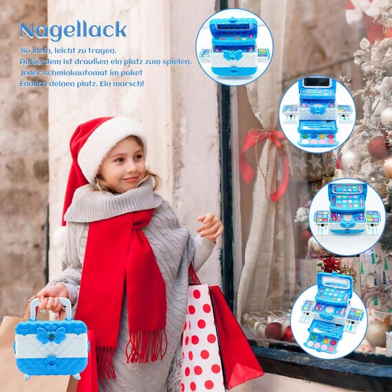 Kinderschminke Set Mädchen Spielzeug Geschenke - Frozen Waschbar Schminkkoffer Kinder, Schminke Kinder Make Up Set Spiele, Toys for Firls Weihnachts Geburtstags Geschenke für Mädchen 4-12 Jahre