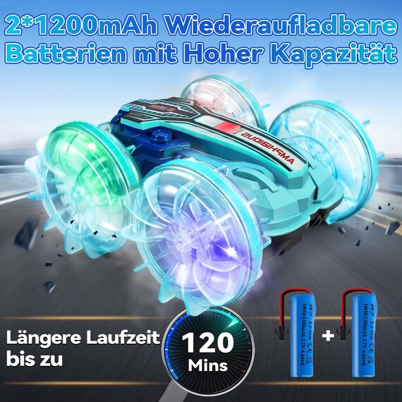 GLEEHAPY Amphibienfahrzeug Ferngesteuertes Auto ab 4 5 6 7 8 9 Jahre, Geschenk Junge RC Auto Ferngesteuert Outdoor Spielzeug Kinder für Jungen Mädchen ab 3-12 Jahre Weihnachten Geburtstags Geschenke