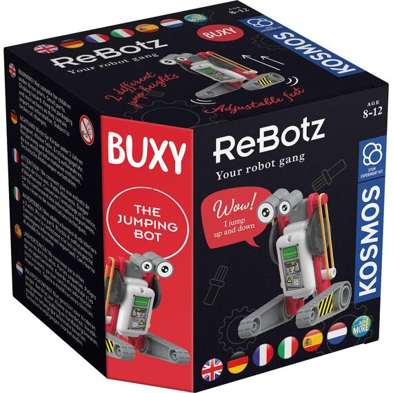 Kosmos 617042 ReBotz - Buxy The Jumping Bot, Mini-Roboter zum Bauen, Spielen und Sammeln für eine Robo-Gang, Roboter-Spielzeug, Experimentier-Set für Kinder ab 8-12 Jahre, Multisprache
