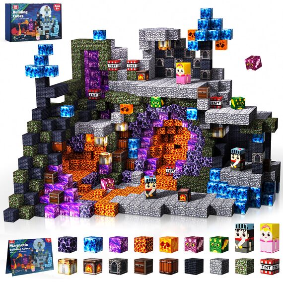 GraceDuck Magnetische Bausteine Bauen Deine Magnetische Welt Rettung der Prinzessin Edition Magnetic Blocks 150PCS Montessori Spielzeug ab 5 6 7 8 9 Jahre Geschenk für Kinder Jungen und Mädchen
