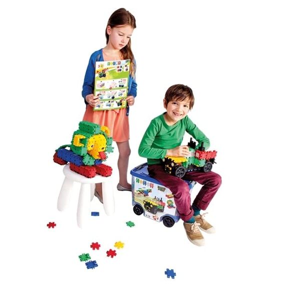 Clics Konstruktionsspielzeug für Kinder ab 3 Jahre, kreatives Lernspielzeug im 560 Teile Set, Bausteine für Mädchen und Jungen, Montessori STEM-Spielzeug, Langlebige Spielzeug aus recyceltem Material