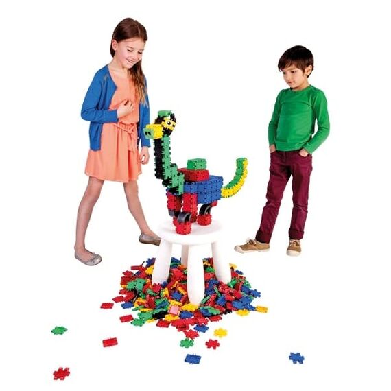 Clics Konstruktionsspielzeug für Kinder ab 3 Jahre, kreatives Lernspielzeug im 750 Teile Set, Bausteine für Mädchen und Jungen, Montessori STEM-Spielzeug, Langlebige Spielzeug aus recyceltem Material
