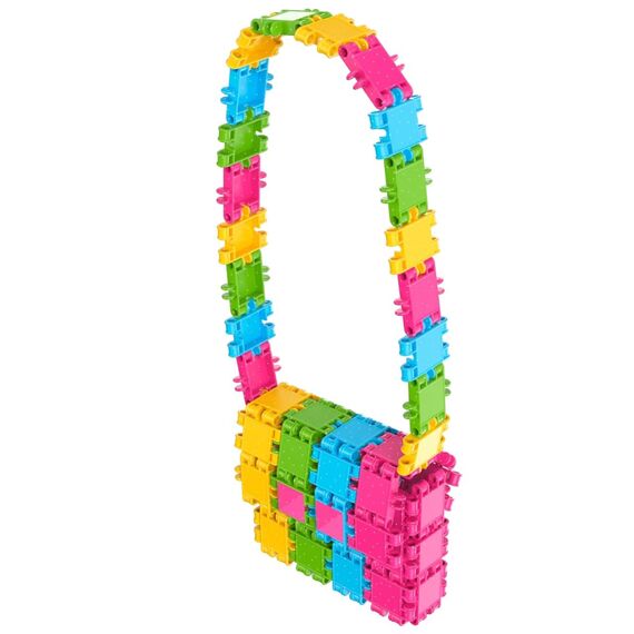 Clics Konstruktionsspielzeug für Kinder ab 3 Jahre, kreatives Lernspielzeug im 175 Teile Set, Glitzer Bausteine für Mädchen, Montessori STEM-Spielzeug, Langlebige Spielzeug aus recyceltem Material