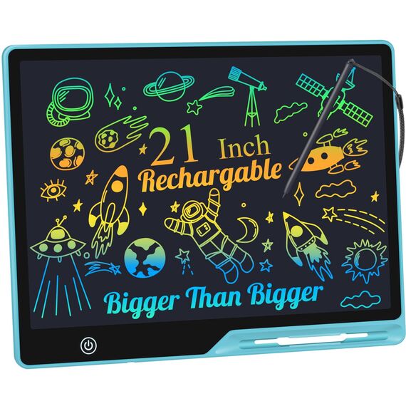 LCD-Schreibtablett für Kinder, Wiederaufladbare Maltafel Zeichentafel, Vorschule Lernen Spielzeug Weihnachten Geburtstag Ostern Geschenk 3 4 5 6 7 Jahre alt Mädchen Jungen (21-Blau, 21 Blau)