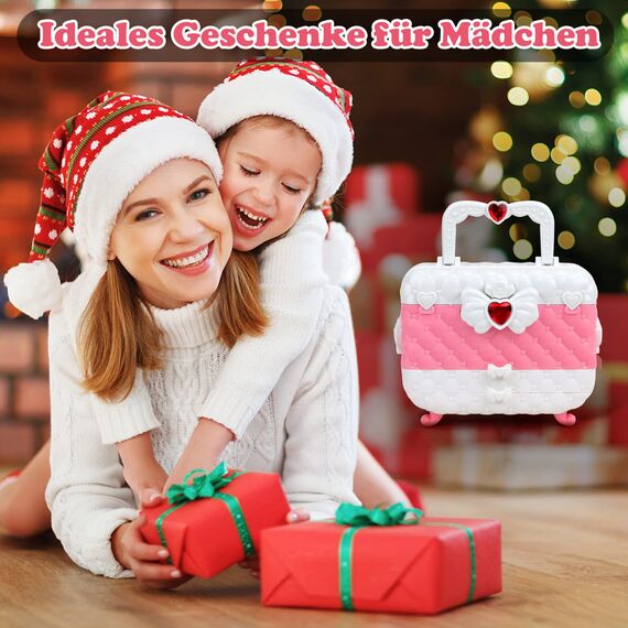 Schminkkoffer für Mädchen 55 Teile Waschbar Kinderschminke Set Geschenk 3 4 5 6 7 8 9 10 Jahre