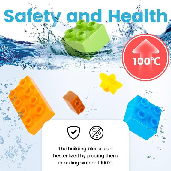 WYSWYG Großen Bausteine, 240 Stück Steine Set Kompatibel mit duplo Bausteine und Allen Großen Marken, ab 2 3 4 Jahr, Starter-Set Baustein, Kreativ Lernspielzeug, Geschenk zum Jungen Mädchen
