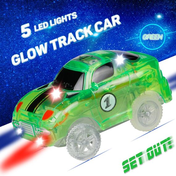 2 LED Race Cars Spielzeug Glow in the Dark für Kinder 3 4 5 6 7 8, MEHRWEG (2 Autos)