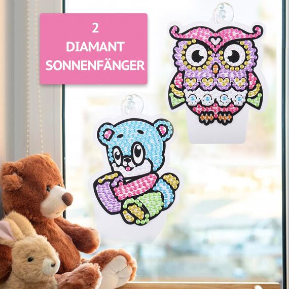 ORIENTAL CHERRY Basteln Mädchen 8 Jahre, Diamond Painting Kinder 12 Diamantkunstaufklebern Geschenke für Mädchen Kleinkinder Alter von 6-12 Jahren, Bastelset Kinder ab 6 jahre