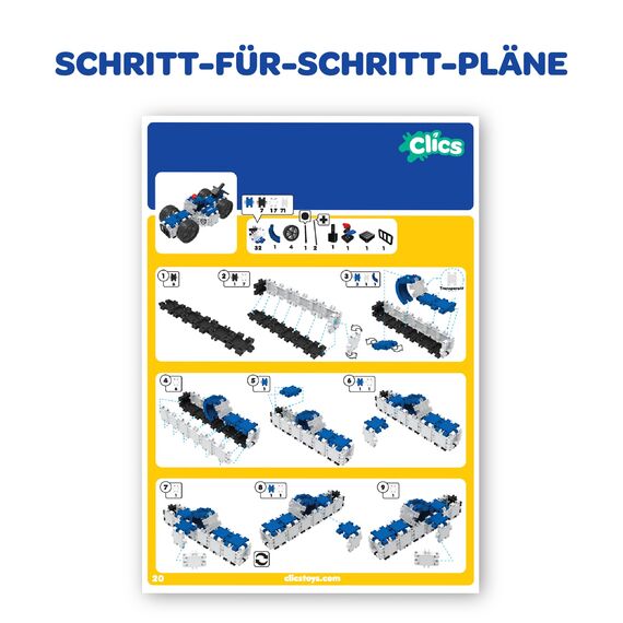 Clics CP017 Baubuch, Mehrfarbig, Lernspaß für Jungen und Mädchen ab 3 Jahren Building Book