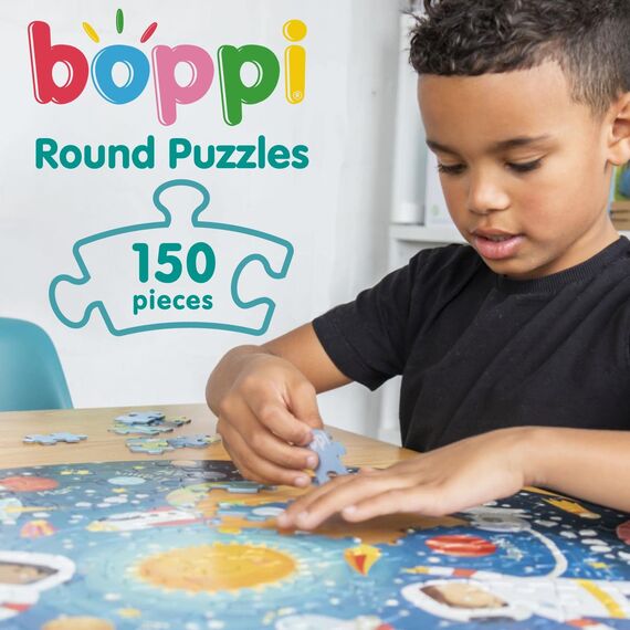 boppi Rundpuzzle – Weltraum, Planeten und Sonnensystem – 150-teiliges Lernpuzzle – Umweltfreundlich | 100% Recyclingkarton – Alter: 5–8 Jahre