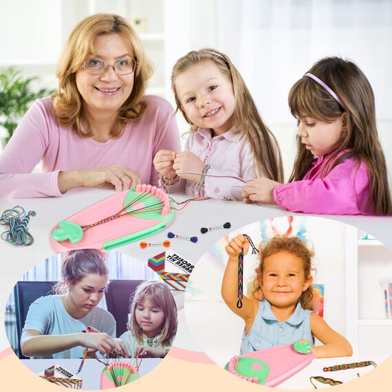 Freundschaft Armband Herstellung Bausatz, Kunst und Handwerk für Kinder Alter 8-12, DIY Armband Bausatz herstellen mit 20 Threads, Geschenke für Mädchen Alter 6-12 Jahre alt Reisen Tätigkeit Set