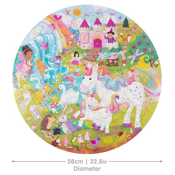 boppi Rundpuzzle – Einhorn, Fabelwesen & Fantasiewelten – 150-teiliges Lernpuzzle – Umweltfreundlich | 100% Recyclingkarton – Alter 5–8 Jahre