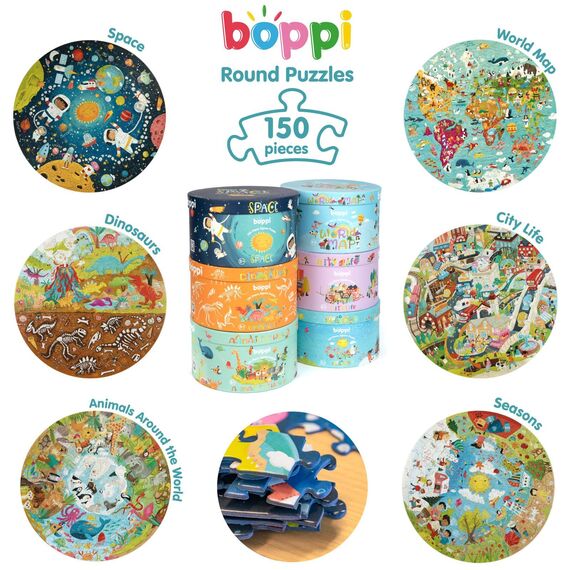 boppi Rundpuzzle – Stadtleben – 150-teiliges Lernpuzzle – Umweltfreundlich | 100% Recyclingkarton – Alter 5–8 Jahre