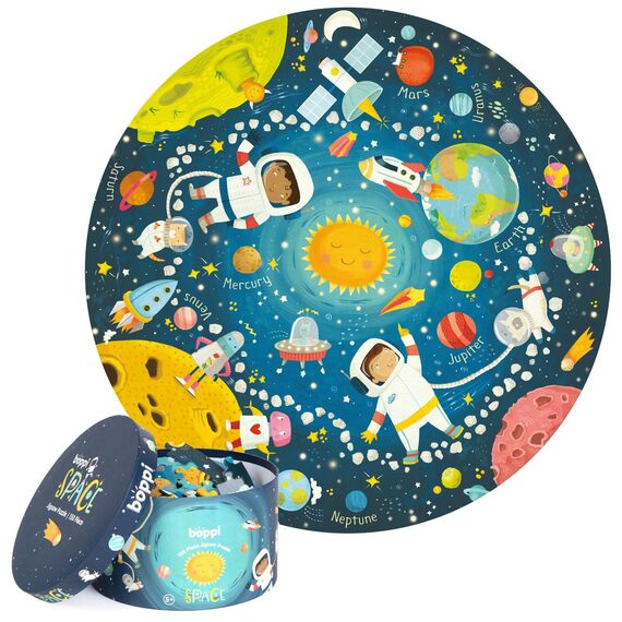 boppi Rundpuzzle – Weltraum, Planeten und Sonnensystem – 150-teiliges Lernpuzzle – Umweltfreundlich | 100% Recyclingkarton – Alter: 5–8 Jahre