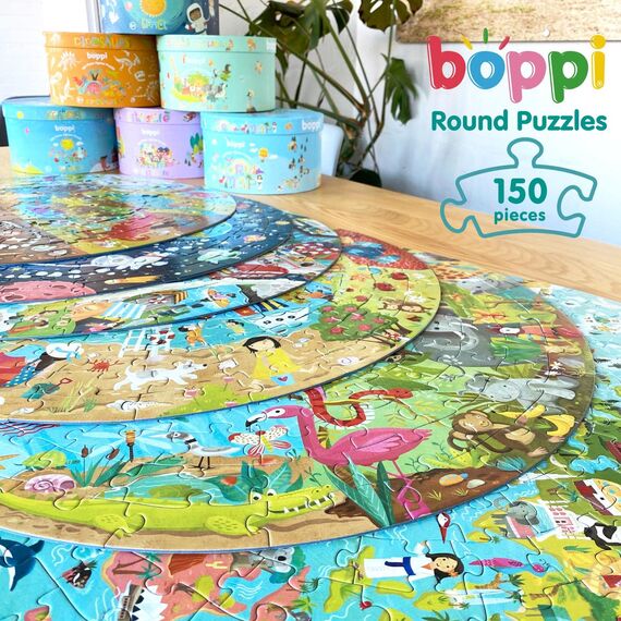 boppi Rundpuzzle – Stadtleben – 150-teiliges Lernpuzzle – Umweltfreundlich | 100% Recyclingkarton – Alter 5–8 Jahre