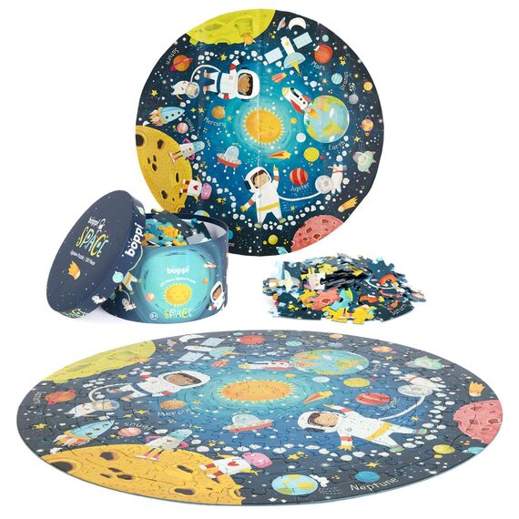 boppi Rundpuzzle – Weltraum, Planeten und Sonnensystem – 150-teiliges Lernpuzzle – Umweltfreundlich | 100% Recyclingkarton – Alter: 5–8 Jahre