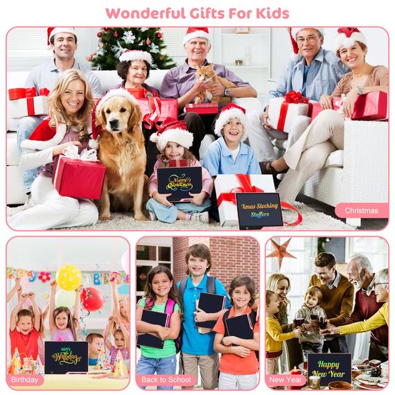 LCD-Schreibtablett für Kinder, Wiederaufladbare Maltafel Zeichentafel, Vorschule Lernen Spielzeug Weihnachten Geburtstag Ostern Geschenk 3 4 5 6 7 Jahre alt Mädchen Jungen